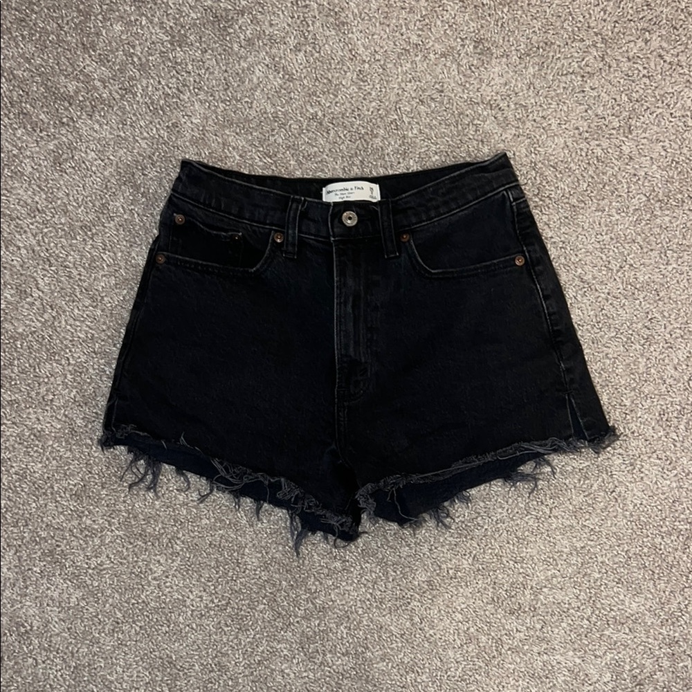 Abercrombie Curve Love Black Denim Women Shorts